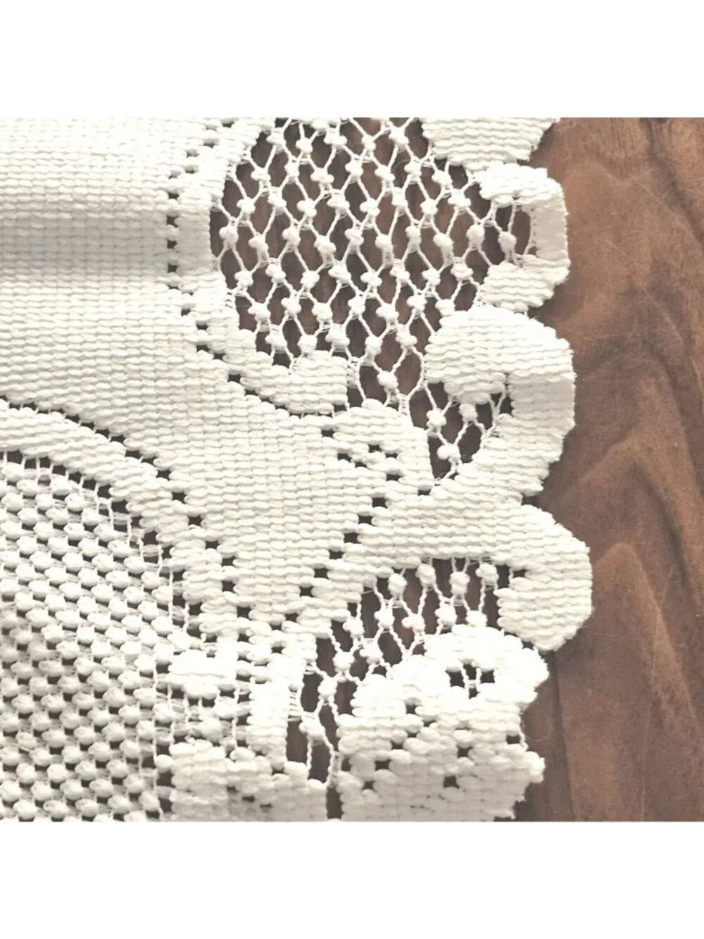 Crochet Lace Table Topper Ivory Rose Pattern Cotton Blend Square Cottagecore - Picture 9 of 9